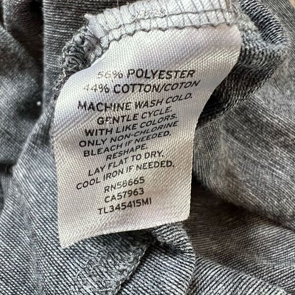 Grey Jersey Knit Long Sleeve Bubble Top Asymmetrical Bottom Dress L - Picture 9 of 10